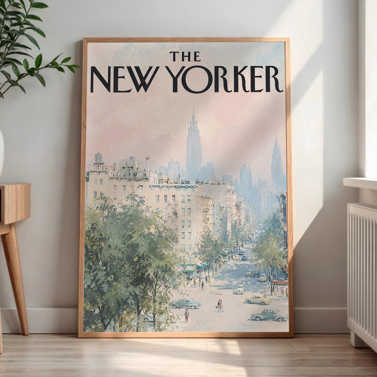 Vintage New Yorker Magazine Cover Print – Impressionistic NYC Street Scene, Mid-Century Cityscape Wall Art, Framed or Unframed Poster