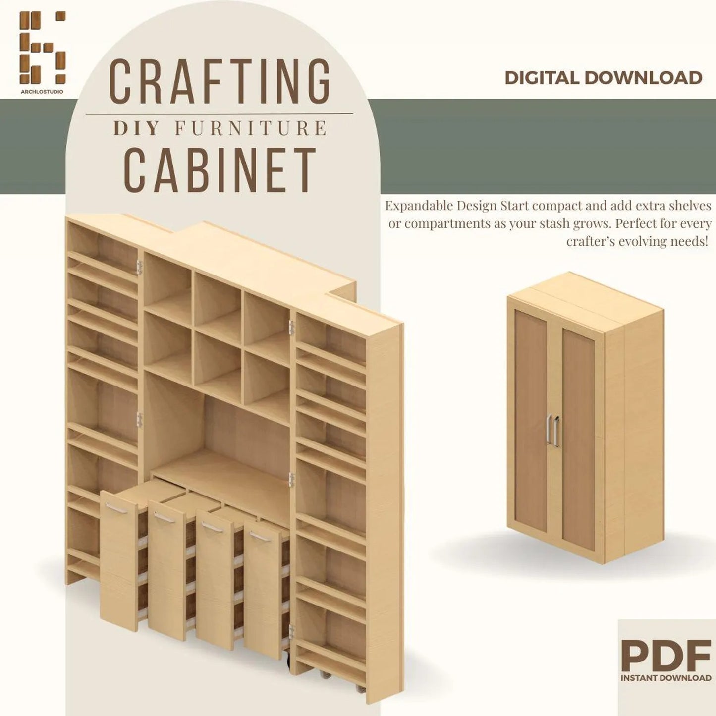 DIY Expandable Craft Cabinet: Mobile Workstation Storage